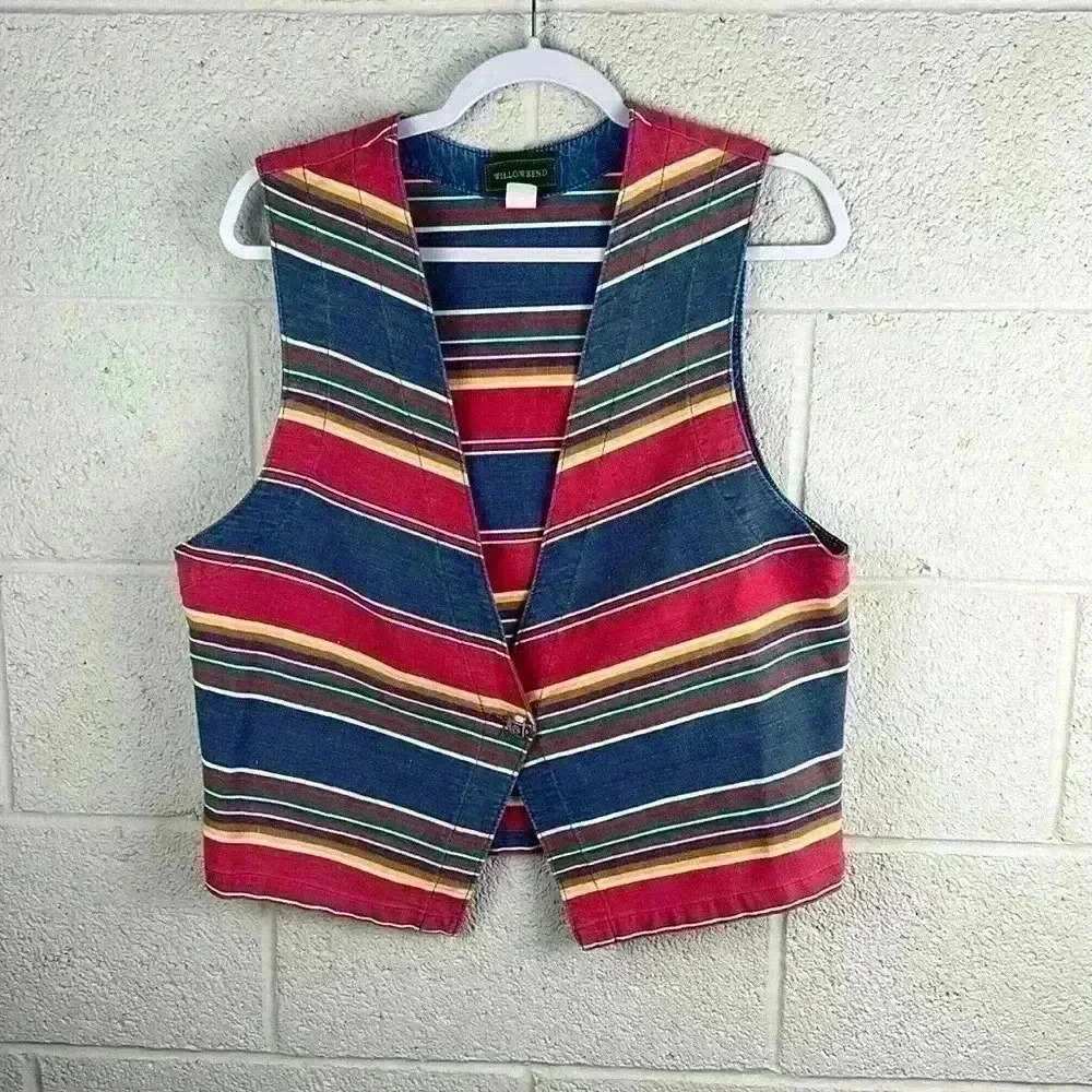 Women’s Vintage striped serape vest by Willowbend size large